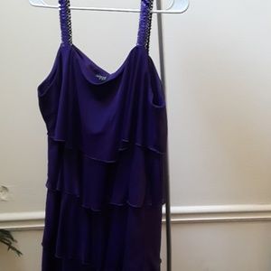 ENFOCUS TIER SEQUIN STRAP DRESS(PURPLE)